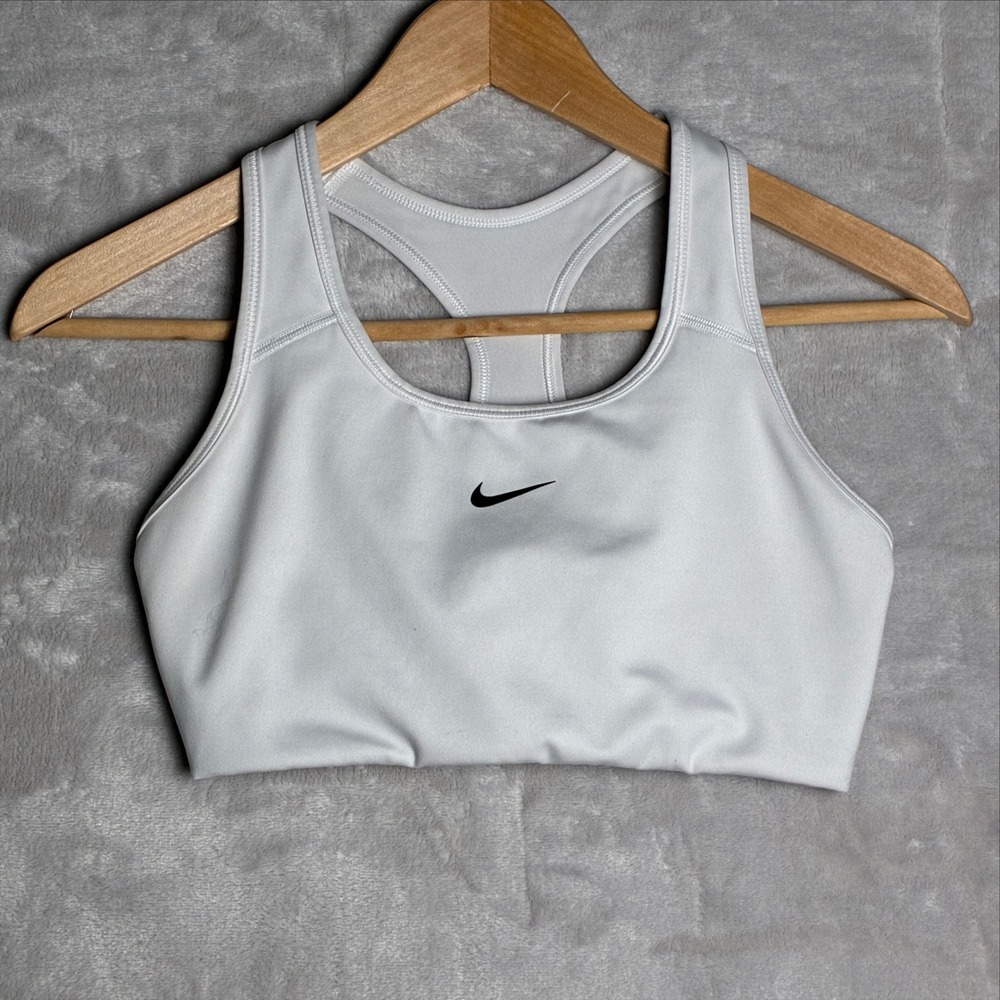 Nike Dri-FIT Womens Medium Support Racerback Sports Bra White Size Medium